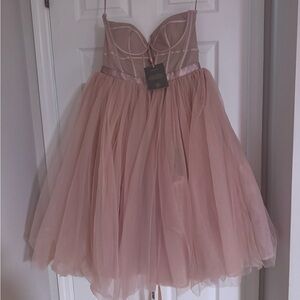 House of CB Blush Pink Midi Dress-Darling
